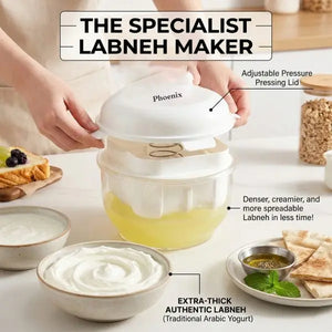 Phoenix Labneh Maker - specialist labneh and Greek yogurt maker with adjustable pressure pressing lid