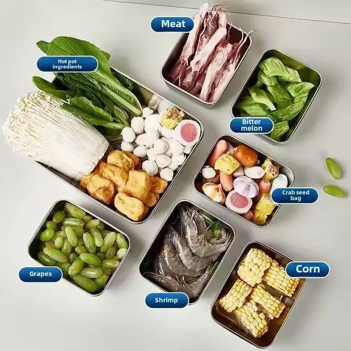 3-Pieces Premium Stainless Steel Fresh-Keeping Box Set