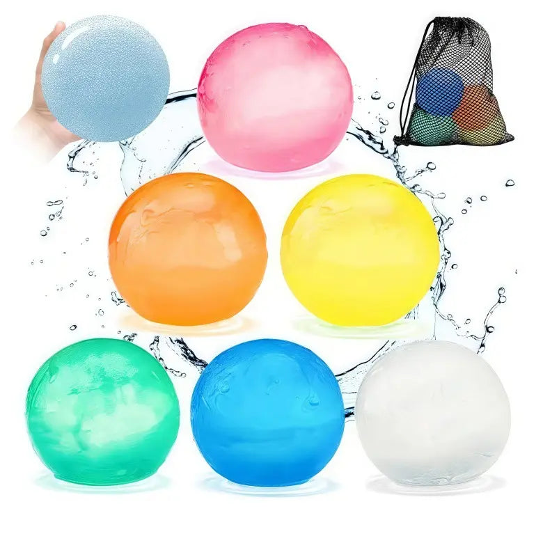6-Pieces Reusable Water Balloons With Mesh Bag