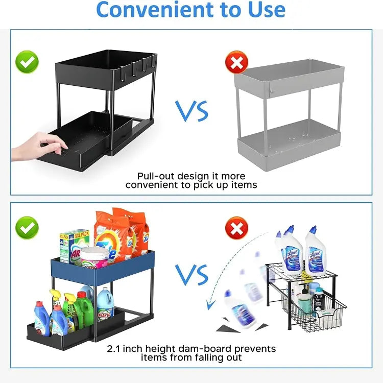 Double Layer Pull-Out Organizer Rack