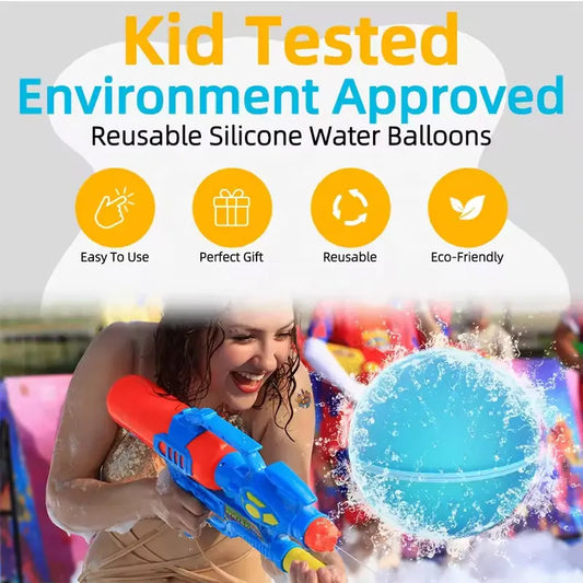 6-Pieces Reusable Water Balloons With Mesh Bag