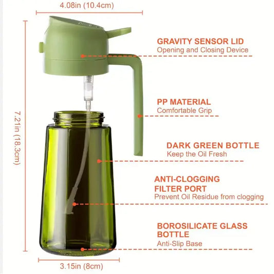 2-in-1 Glass Oil Dispenser and Sprayer