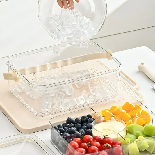 Food Serving Box With Ice Compartment