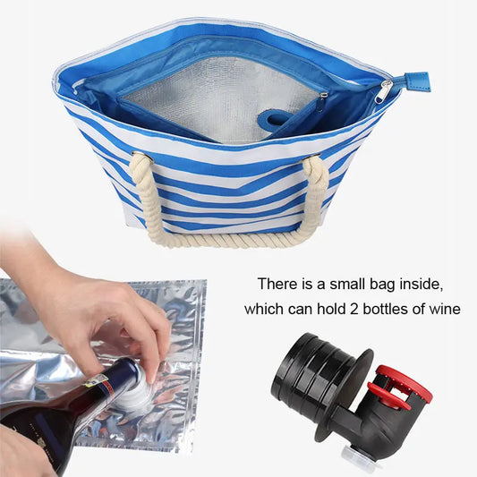 Tote Bag with Hidden Spout & Drink Compartment