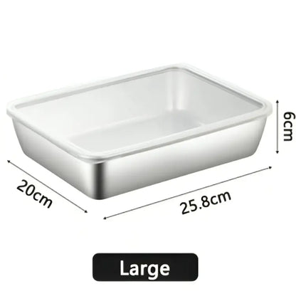 3-Pieces Premium Stainless Steel Fresh-Keeping Box Set