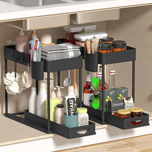 Double Layer Pull-Out Organizer Rack