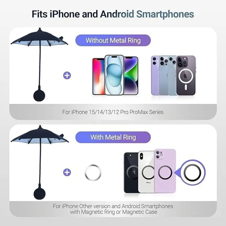 Magnetic Mini Phone Umbrella for Sun Shade