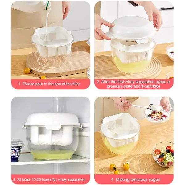 Phoenix Labneh Maker - airtight container keeps labneh fresh in the fridge