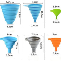 6-Piece BPA-Free Collapsible Silicone Funnel Set