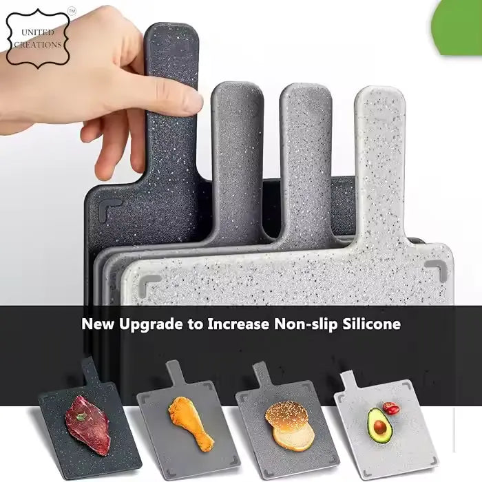 4-Pieces Double Sided Kitchen Cutting Board Set