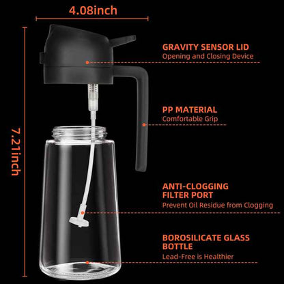 2-in-1 Glass Oil Dispenser and Sprayer