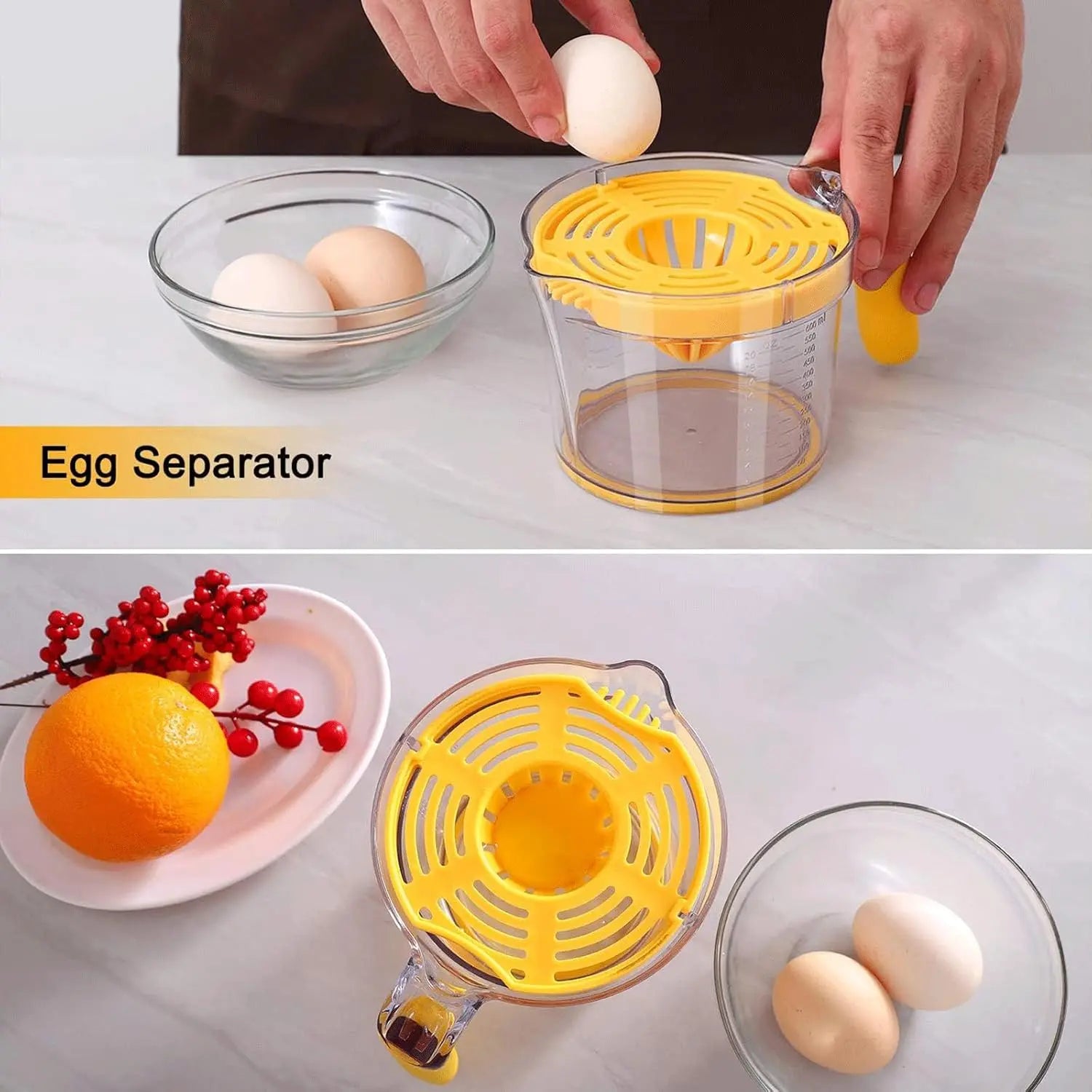 4-in-1 Manual Juicer anti-slip silicone handle and base - available in orange and black