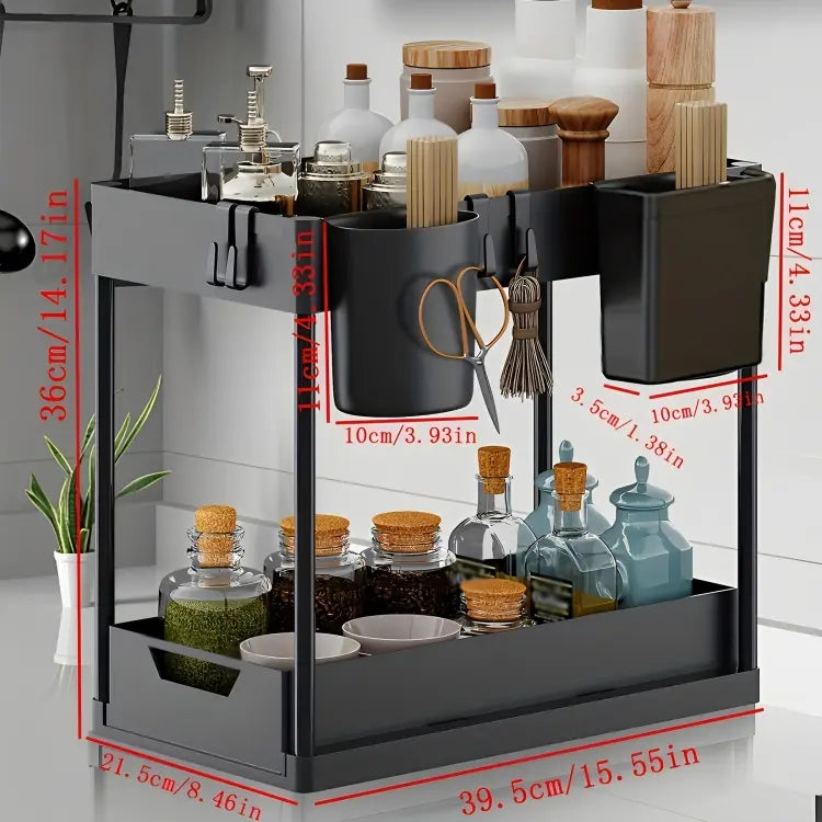 Double Layer Pull-Out Organizer Rack