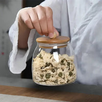 Airtight Glass Jars with Bamboo Lids