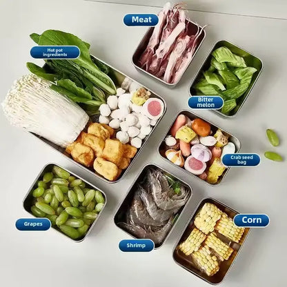3-Pieces Premium Stainless Steel Fresh-Keeping Box Set