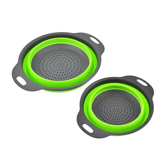 Silicone Kitchen Collapsible Strainer 2-Pieces Set