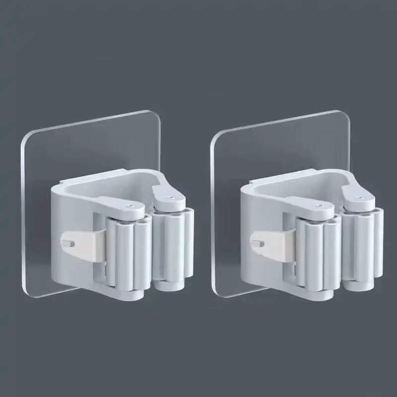 Adhesive Wall-Mounted Broom Organizer