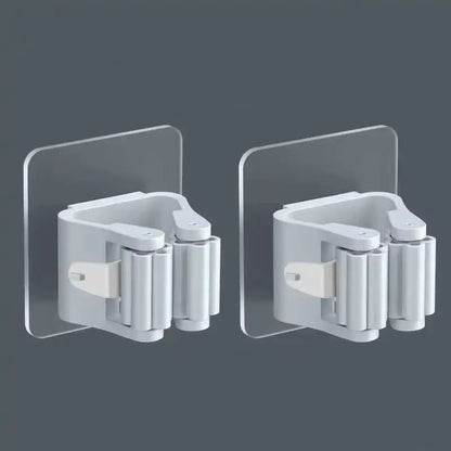 Adhesive Wall-Mounted Broom Organizer