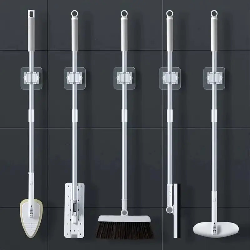 Adhesive Wall-Mounted Broom Organizer