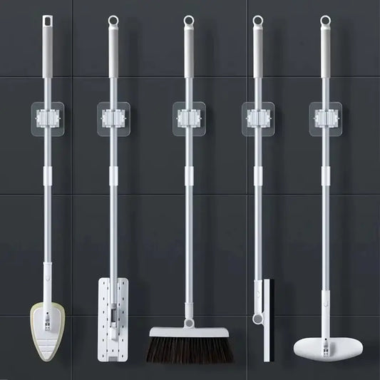 Adhesive Wall-Mounted Broom Organizer