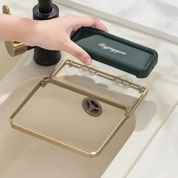Foldable Metal Sink Strainer Rack with Disposable Mesh Bags