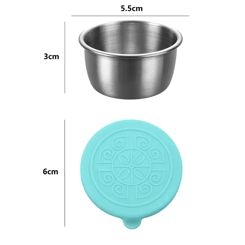Premium 304 Stainless Steel Sauce Cup- angle view
