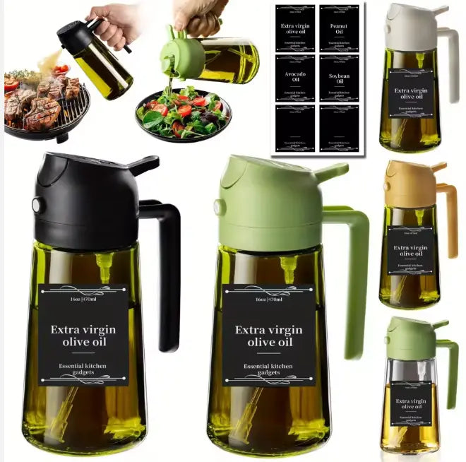 2-in-1 Glass Oil Dispenser and Sprayer