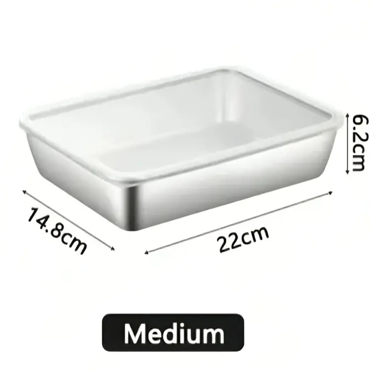 3-Pieces Premium Stainless Steel Fresh-Keeping Box Set