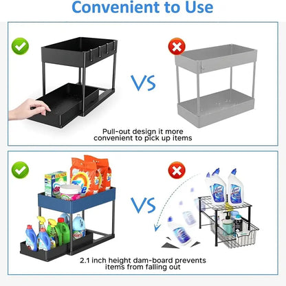 Double Layer Pull-Out Organizer Rack