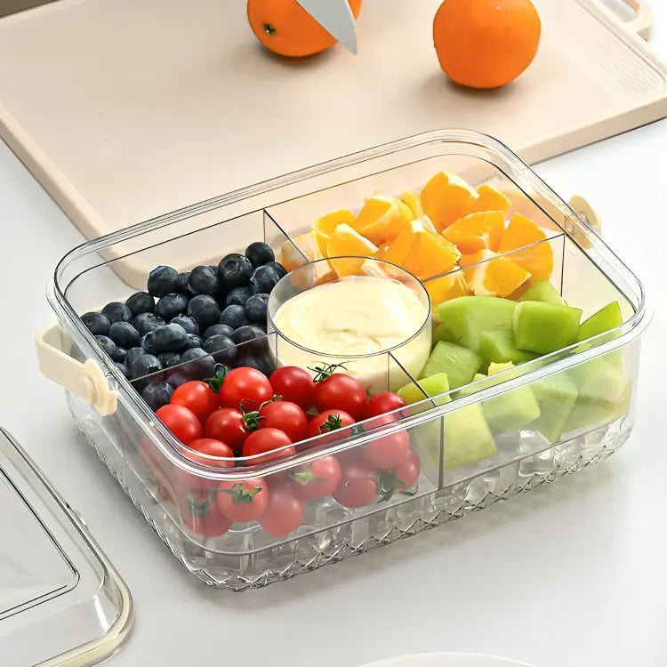 Food Serving Box With Ice Compartment