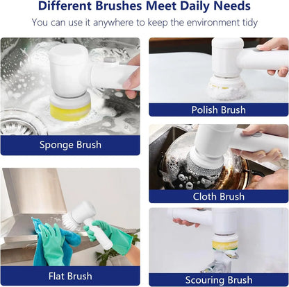 5-in-1 Electric Cleaning Brush- front view
