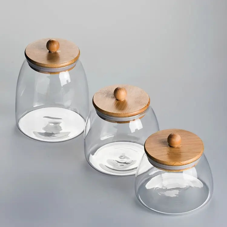 Airtight Glass Jars with Bamboo Lids