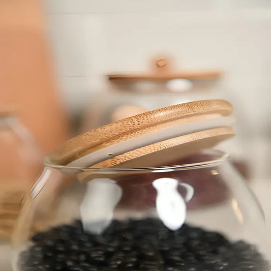 Airtight Glass Jars with Bamboo Lids