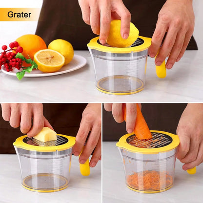 4-in-1 Manual Juicer grater attachment - zest citrus peel for cooking and baking
