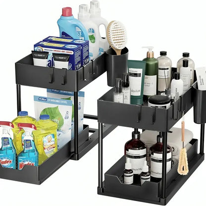 Double Layer Pull-Out Organizer Rack