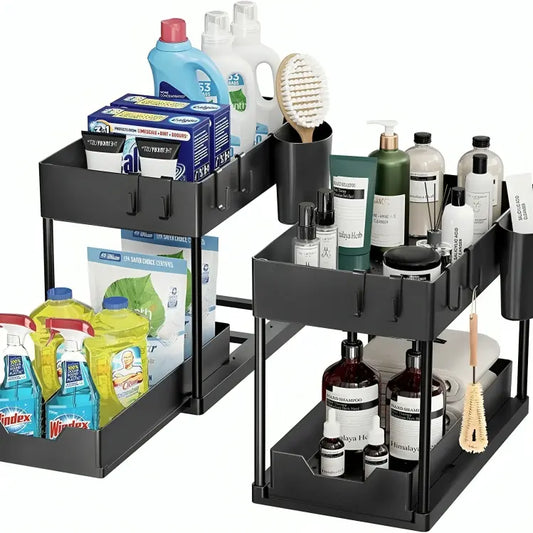 Double Layer Pull-Out Organizer Rack