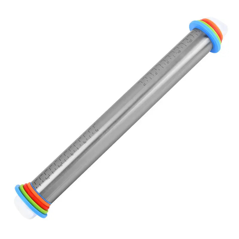Adjustable Rolling Pin with Thickness Rings Measurement