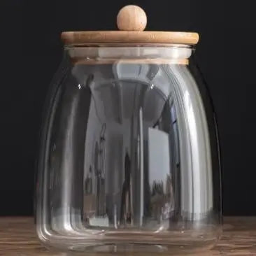 Airtight Glass Jars with Bamboo Lids- color variants