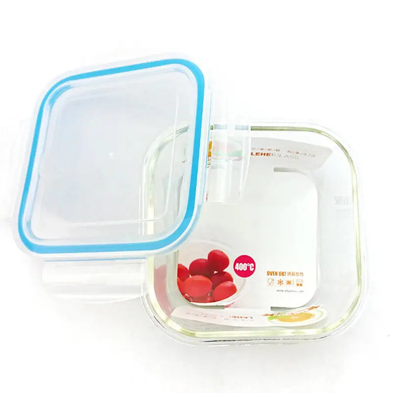 Phoenix glass food container transparent lid variant - see contents at a glance