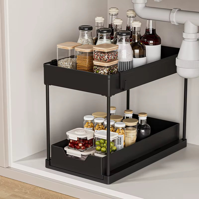 Double Layer Pull-Out Organizer Rack