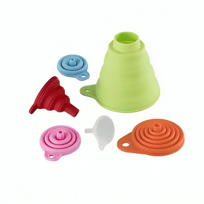 6-Piece BPA-Free Collapsible Silicone Funnel Set