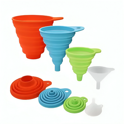 6-Piece BPA-Free Collapsible Silicone Funnel Set