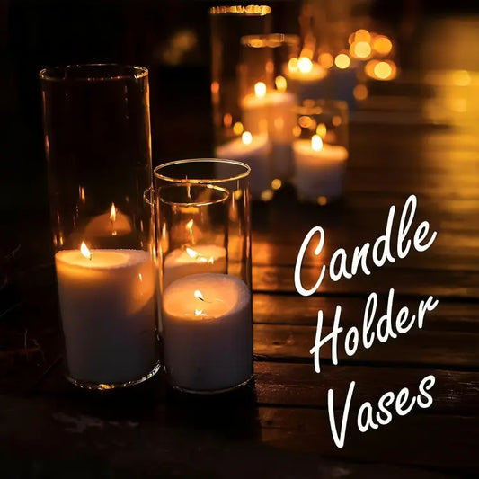 Glass Pearled Candle Holders