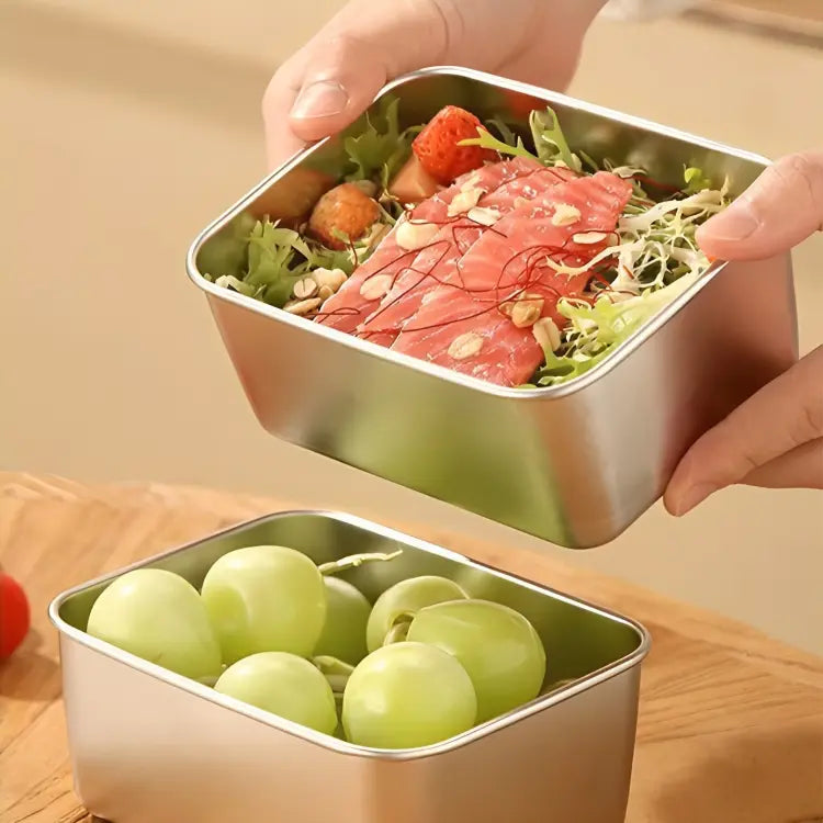 3-Pieces Premium Stainless Steel Fresh-Keeping Box Set