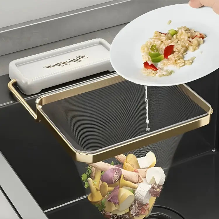 Foldable Metal Sink Strainer Rack with Disposable Mesh Bags