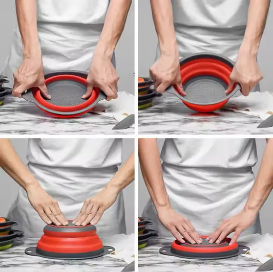 Silicone Kitchen Collapsible Strainer 2-Pieces Set