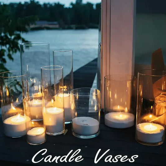 Glass Pearled Candle Holders
