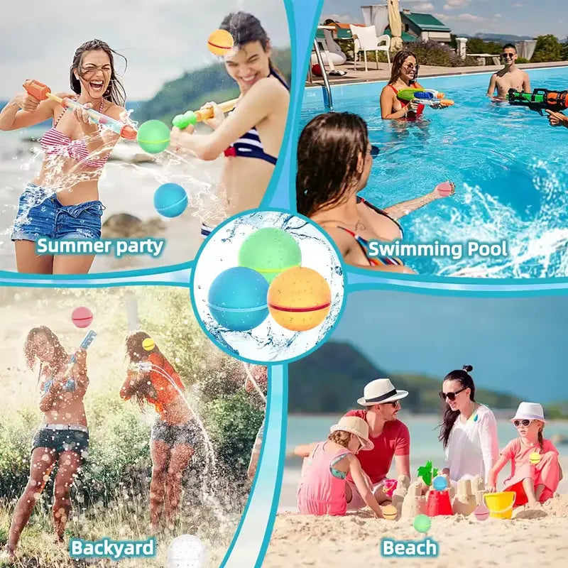 6-Pieces Reusable Water Balloons With Mesh Bag