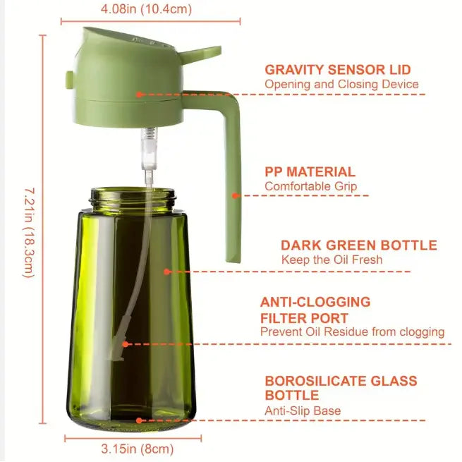 2-in-1 Glass Oil Dispenser and Sprayer