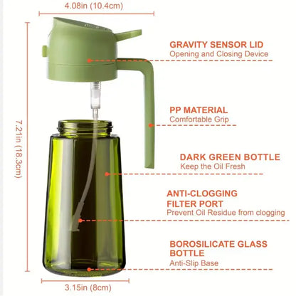 2-in-1 Glass Oil Dispenser and Sprayer